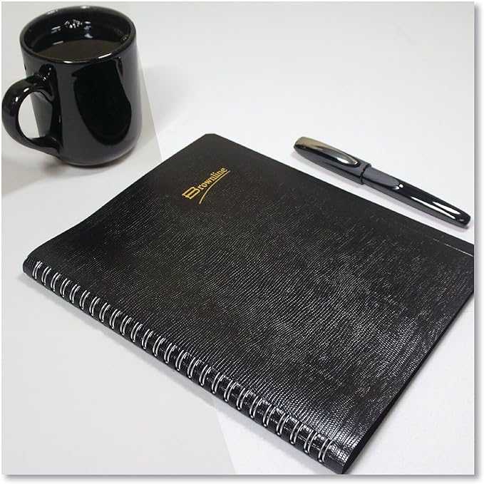 Brownline 2024 Essential Monthly Planner, 14 Months, December 2023 to January 2025, Twin-Wire Binding, 8.875" x 7.125", Black (CB1200.BLK-24)