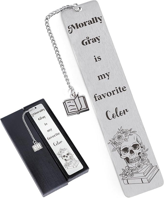 Morally Gray Bookmark Gifts - Book Marks for Reading Women Spicy Funny Gifts for Best Friends Unique Gifts for Book Lovers Bookworm Birthday Thanksgiving Christmas Valentines Day Gifts