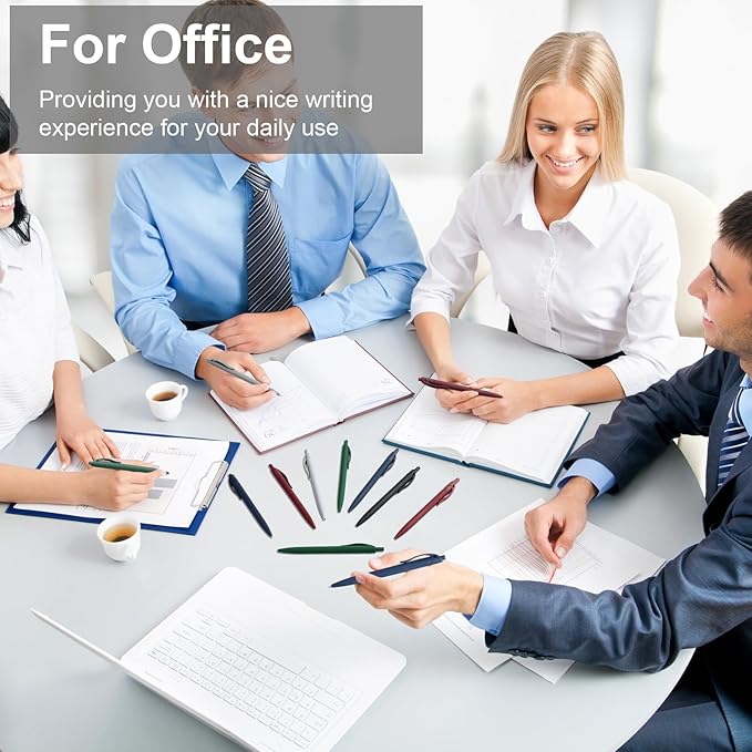 300 Pack Black Pens Bulk Retractable No Bleed Click Black Ink Smooth Writing Ballpoint Pens for School Office Supplies, 1.0mm