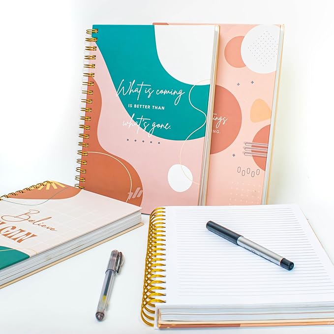 Spiral Notebook - 10.25" x 7.25" Spiral Journal Notebooks College Rule, Cute Notebook Journal for Note Taking Women Writing School, Notebooks for Work, 100 GSM, 300 Pages (Better)