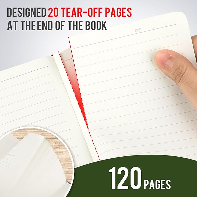 Pocket Small Notebook Journals, 8 Pack (Forest Green) Mini Notebook 3.7x5.7 Journaling Notebooks for Women Men, Hardcover Lined Note Pads with Pens for Work, Business, Travel Journal, Office Supplies