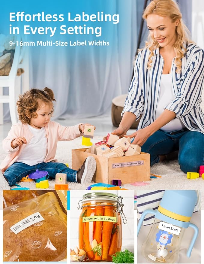 MakeID Label Maker Tape - Self-Adhesive Sticker Label Tape Refill Compatible with MakeID L1 Label Machine - Waterproof 6-Layer Laminated Film, Split-Back Design - 0.47"x13' (12mm x 4m)