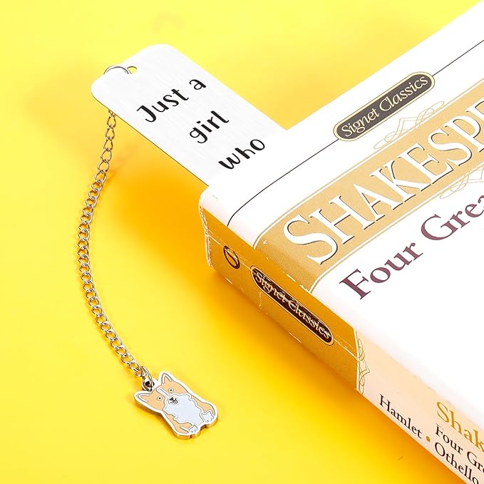 Stocking Stuffer Gifts for Teen Girls, White Elephant Gifts for Teen Boys Girls, Corgi Gifts for Book Lover, Bookish Gifts, Bookmark for Pet Lover
