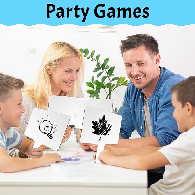 6Packs Dry Erase Paddles with Handle, 6Pcs Double Sided Answer Paddle White Boards with 6 Markers and 6 Erasers for Teaching Meeting Supplies