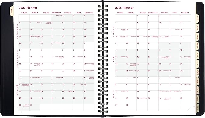 Brownline® 2025 Essential Weekly/Monthly Planner, 12 Months, January to December, Twin-Wire Binding, 8.5" x 6.75", Black (CB850.BLK-25)