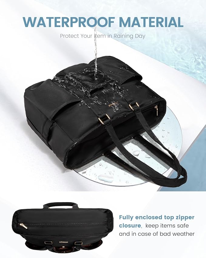 LOVEVOOK Work Tote Bag for Women, 15 Inch Laptop Bag for Women, Teacher Tote Bag Nurse Bag, Utility Bag For Work/Travel/College/Daily, Professional Computer Bag Large Purse Handbag With Multi Pocket