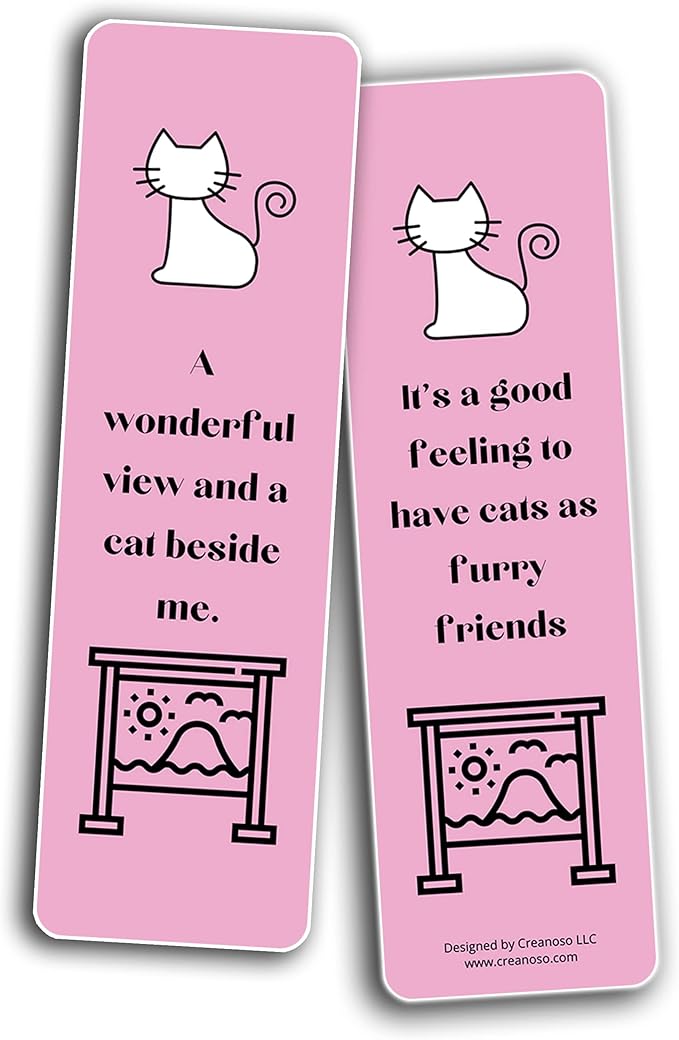 Creanoso Cats Make My Life Complete Bookmarks (5-Sets X 6 Cards) – Daily Inspirational Card Set – Interesting Book Page Clippers – Great Gifts for Adults and Professionals