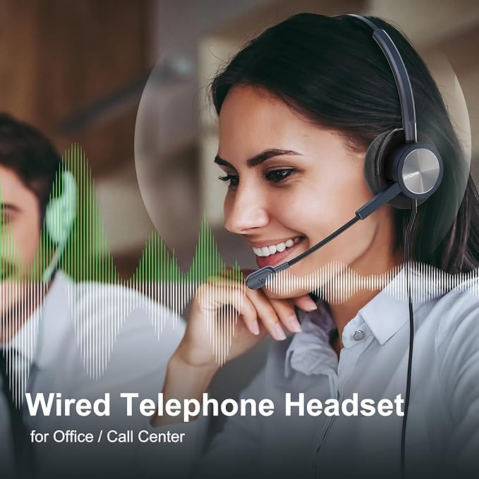 Wired Office Deskphone Landline Phone Headset with Microphone, RJ9 Noise-canceling Telephone Headset QD for Cisco IP Phone 794X 796X 797X 69XX Series & 8811,8841,8851,8861,8941,8945,8961,9951,9971...