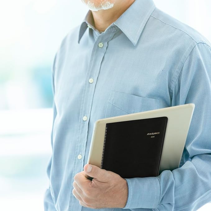 AT-A-GLANCE 2025 Planner, Monthly, 7" x 8-3/4", Medium, Recycled, Black (70120G0525)