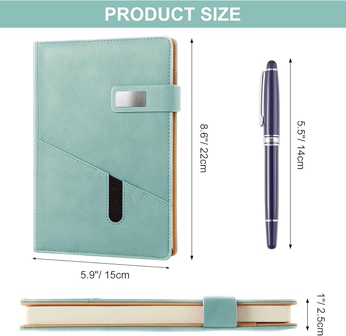 A5 Blank Journal Notebook, Refillable Hardcover Leather Sketchbook with Pocket and Magnetic Buckle, 240 Pages Thick Travel Sketchbooks for Drawing and Writing, 80gsm Unlined Journal for Men and Women
