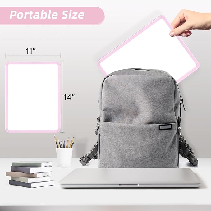 VUSIGN Small White Board Dry Erase, 14'' x 11'' Magnetic Dry Erase Board, Mini Whiteboard with Markers for Kids, Students, Fridge, Wall, Locker, Pink