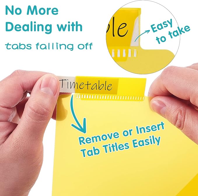 Plastic Binder Dividers with One Front Pocket and Tab Binder Divider for 3 Ring Binder, Multicolor, 10 Pack