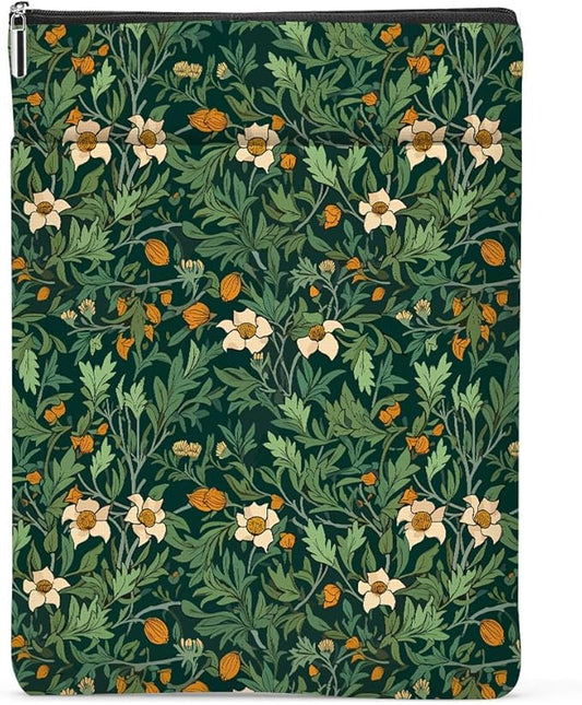 Botanical Book Sleeve, Classic Flower Book Covers for Paperbacks, Floral Book Pouch Book Protector, Book Lovers Gifts for Women Girls Sister, Book Accessories Book Club Gifts Christmas Birthday Gifts