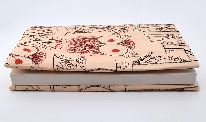 BLBMH Book Covers for Paperbacks Fit for 5.5x8.4 inch Adjustable Book Sleeve Cover for A5 Books Soft Cloth Protector for Notebook Journal - Owl