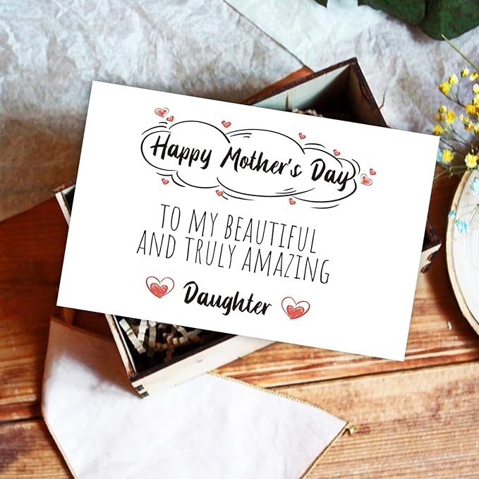 Cute Mother’s Day Card for Daughter, 1st Mothers Day Card for Daughter, Funny Mothers Day Gift from Mom, Mother's Day Card To Beautiful And Truly Amazing Daughter