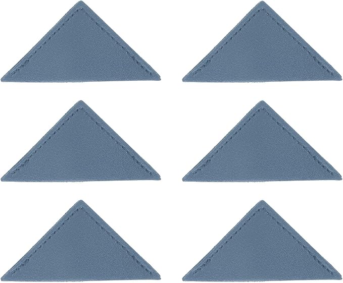 uxcell 6Pcs Leather Square Bookmarks, Corner Bookmarks Book Marks Page Markers Cute Page Clip for Men Women Teacher Reader Book Lover Writers (Haze Blue)