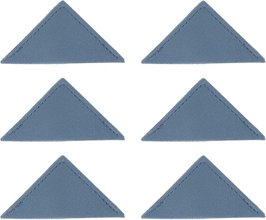 uxcell 6Pcs Leather Square Bookmarks, Corner Bookmarks Book Marks Page Markers Cute Page Clip for Men Women Teacher Reader Book Lover Writers (Haze Blue)