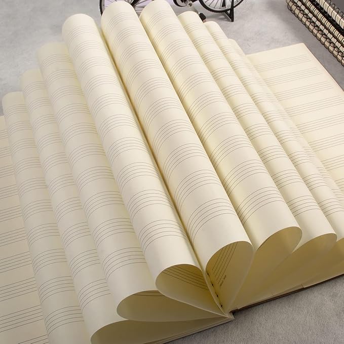 MAXCURY Blank Sheet Music Composition Manuscript Staff Paper Art Music Notebook Black 100 Pages 26x19cm (Music Factory)