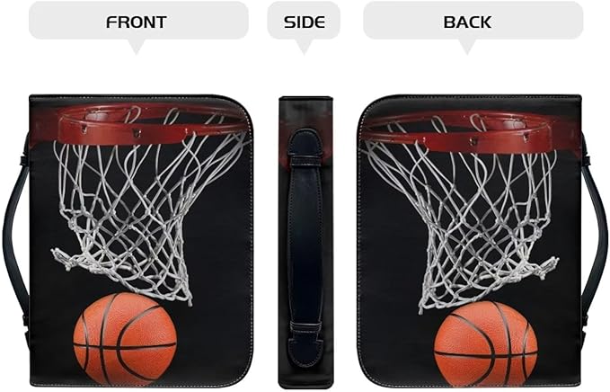 Basketball Bible Cover for Men Bible Protective Bag PU Leather Bible Journal Case Waterproof Bible Protector