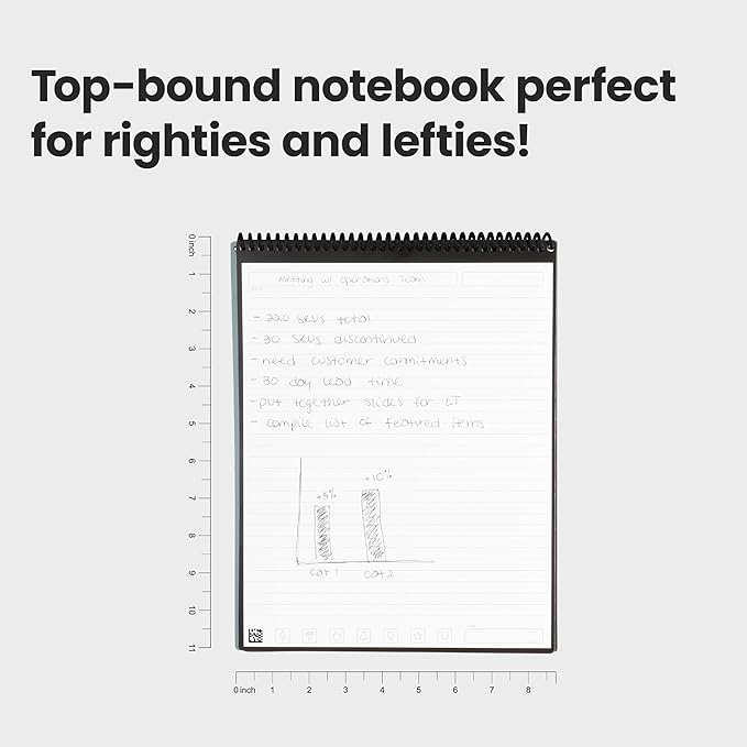 Rocketbook Flip - with 1 Pilot Frixion Pen & 1 Microfiber Cloth Included - Gray Cover, Letter Size (8.5" x 11")
