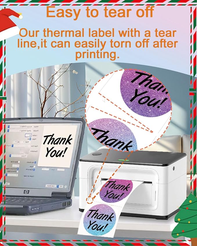 2 x 2 Round Thermal Labels for T50M/M110/M108/M220/M260 Label Makers, 2 inch Self-Adhesive Stickers for 4X6 Thermal Printer Labels, Small Business Barcode & Packaging, 420PCS/3 Rolls, White