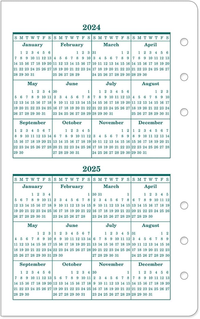 FranklinCovey - Original Two Page Per Day Ring-Bound Planner (Compact, Jul 2024 - Jun 2025)