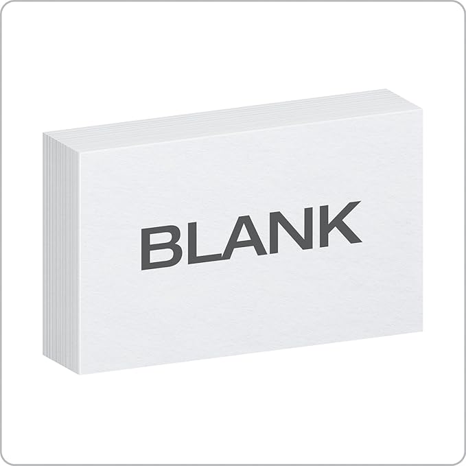 Oxford 3 X 5 Inches Blank Ruled Index Card, 300 Count, White (10013) (Material - Paper)