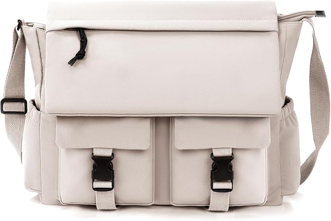 Lovvento Shoulder Messenger Bag for Men - Women Laptop Bag 15.6 inch Satchel Bags Mens Canvas Crossbody Tote Bags