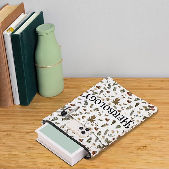 Magic Stuff Herbology Magic Book Sleeve Gardening Book Cover Book Lovers Gifts Book Club Gifts Wizard Book Protector Book Gifts for Readers Women Plant Lovers Magic Lover Graduation Birthday Gifts