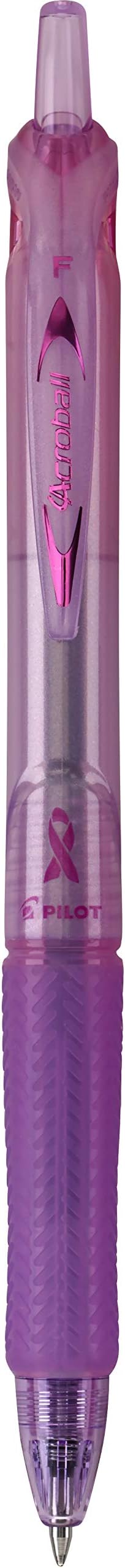 PILOT Acroball Breast Cancer Awareness Collection Advanced Ink Refillable & Retractable Ball Point Pens, Fine Point, Assorted Colors, 14-Pack (14688)