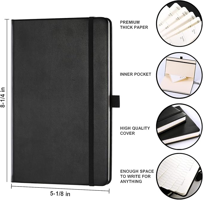 2025 Planner - Weekly & Monthly Planner 2025, Jan. 2025 - Dec. 2025, 5.12"x 8.25", Faux Leather Cover, Pen Loop, Elastic Band, Inner Pocket, Bookmarks, Note Pages, Perfect Organizer