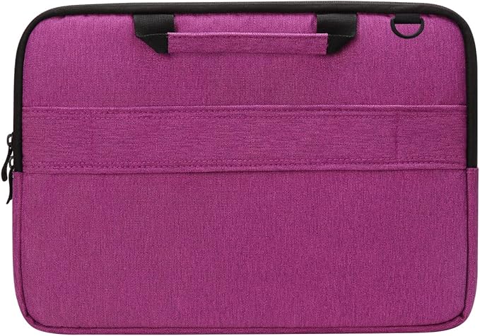 iCozzier 13-13.3 Inch Handle Laptop Briefcase Shoulder Bag Electronic Accessories Organizer Messenger Carrying Case Laptop Sleeve Protective Bag with Shoulder&Luggage Strap - Rose