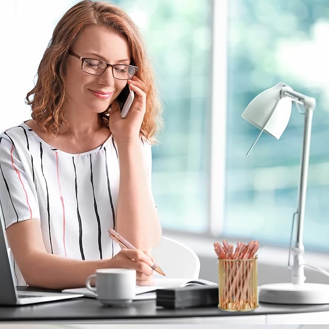 Zonon 12 Pieces Inspirational Pens Bulk Easter Basket Stuffers Motivational Quotes Ballpoint Pens with Stylus Tip Inspirational Gifts for School Office Teachers(Rose Gold,Boss Lady)