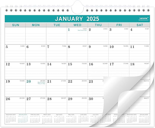 2025 Wall Calendar - Monthly Calendar 2025, 8.5" x 11", January 2025 to December 2025, Calendar with Twin-Wire Bound, Wall Calendar with Writing Blocks
