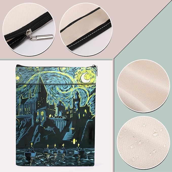 Magic Stuff Wizarding Castle Sleeve Book Cover Book Lovers Gifts Book Club Gifts Wizard Book Protector Book Gifts for Readers Women Her Magic Movie Fans Bibliophile Auntie Graduation Birthday Gifts