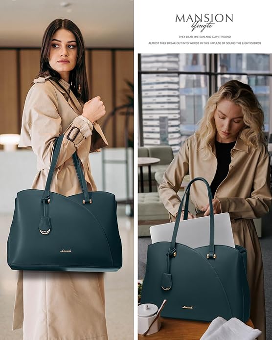 LOVEVOOK Laptop Tote Bag for Women, Work Bags Teacher Tote Bag, Leather Computer Bag Purses Handbag Professional Briefcase