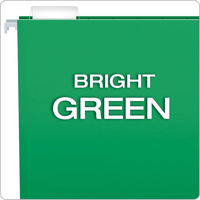 Pendaflex Recycled Hanging Folders, Letter Size, Bright Green, 1/5 Cut, 25/BX (81610)