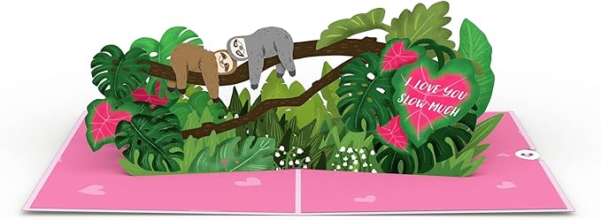 Lovepop Everyday Pop-Up Card for Her, Him, Girls, Boys - 3D Love Greeting Cards - I Love You Slow Much - 5" x 7" - Blank Note Card & Envelope Included