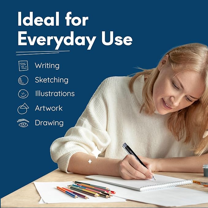 Mozart Essential Set of Lead Refills - 4 Sizes: 0.3, 0.5, 0.7 & 0.9 mm with 100 HB Lead Refills for Each - for Sketch, Architecture, Drafting, Art, Drawing Supplies, Metal Mechanical Pencils