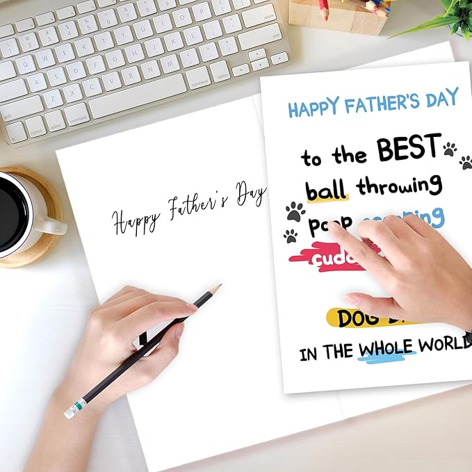 Happy Father's Day Card for Dog Dad, Funny Dog Dad Gifts for Men Him, Best Dog Dad Card, Gifts from Dog, Lovely Dog Dad Father's Day Card from Son Daughter