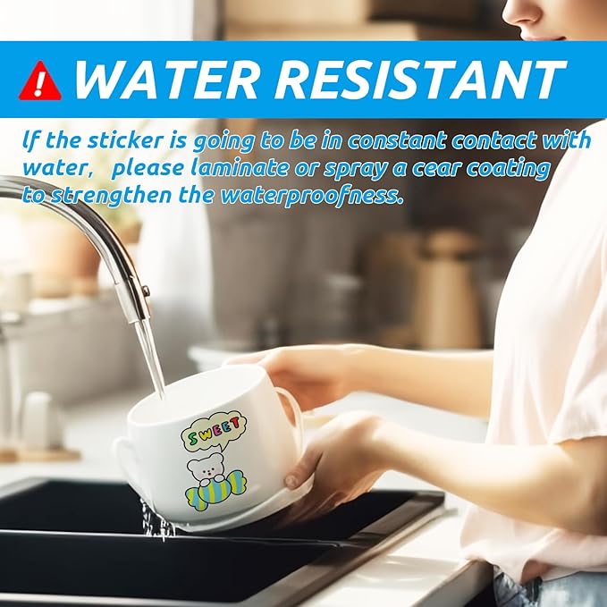 Uinkit 105Sheets Premium 90% Clear Vinyl Sticker Paper for Inkjet Printer - Include 100 Sheets Clear and 5Sheets Glossy Label Waterproof, Dries Quickly Vivid Colors, Holds Ink Well