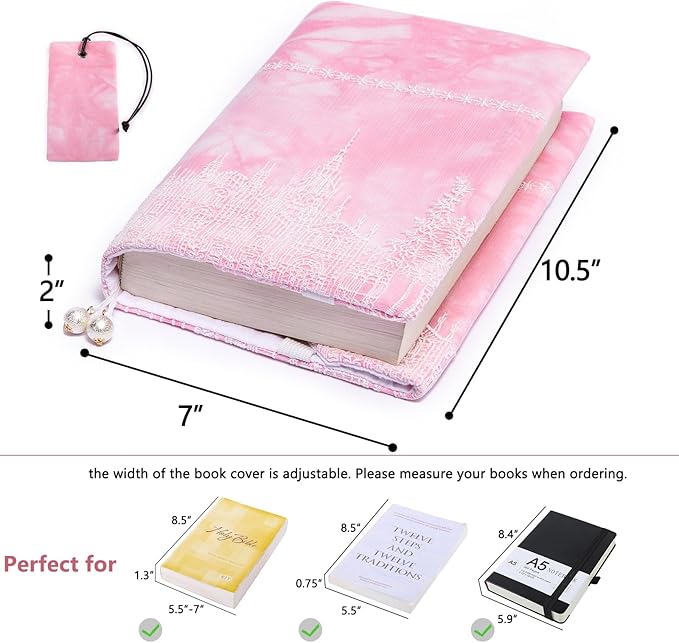 Cute Book Covers - Fabric Dust Jackets for Books - Book Protector for Book Lovers - Book Covers for for Paperbacks, Hardcover,Bibles - Soft Cover Book Sleeve for AA Books