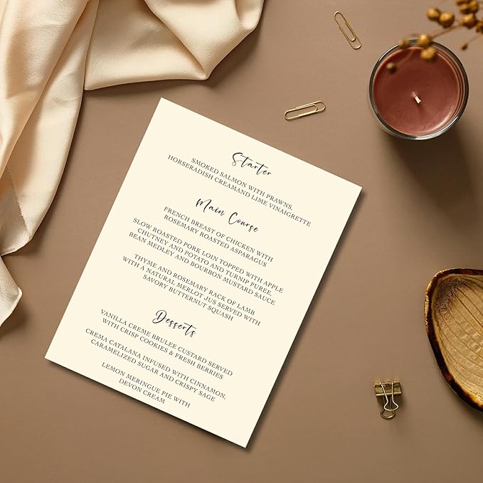 100 Sheets Cream Cardstock Paper 8.5 x 11 Ivory Paper,65lb Premium Off White Card Stock for Paper Crafting,Invitations,Certificates,Card Making