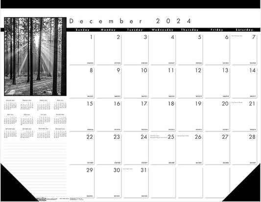 House of Doolittle 2025 Monthly Desk Pad Calendar, Black on White Series, 22 x 17 Inches, 13 Months, December - December (HOD122-25)