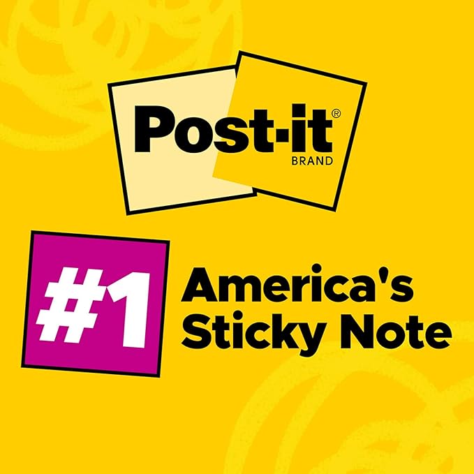 Post-it Notes, 3 in x 5 in, 5 Sticky Notes Pads, 100 Sheets per Pad, Poptimistic Collection, School Supplies and Oﬃce Products, The Original Post-it Note