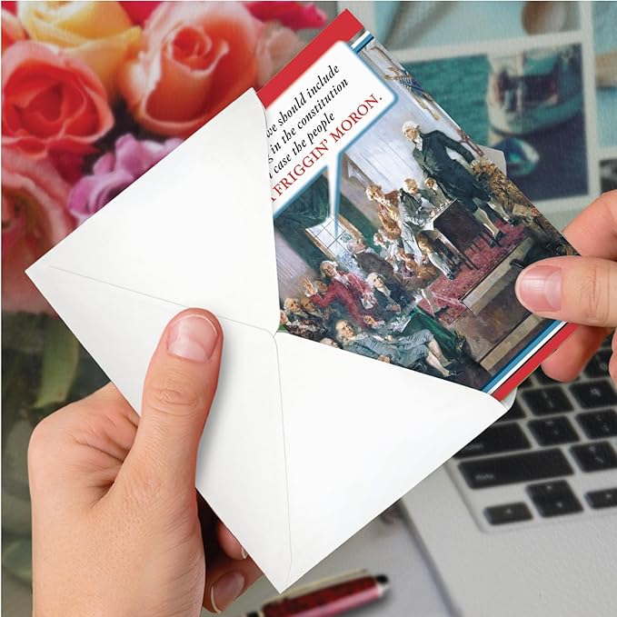 NobleWorks, Funny Birthday Greeting Card with 5 x 7 Inch Envelope (1 Card) Presidential Election Political Humor B-day Card - US Constitution 0753Z
