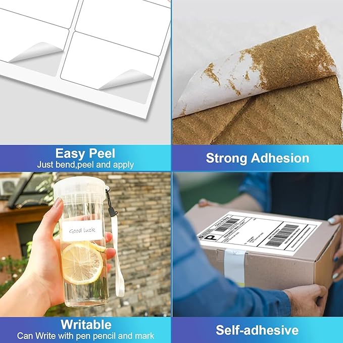Shipping Address Label Stickers Paper for Laser and Inkjet Printer (4000 Sheets, 8.5" x 11" (Full Sheet))