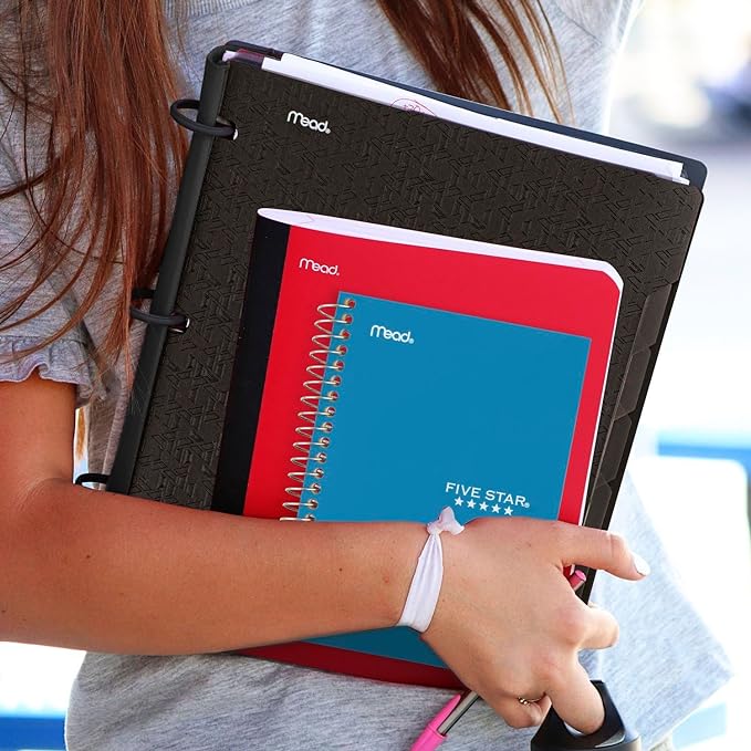 Five Star Spiral Notebook, 1 Subject, College Ruled Paper, 7" x 4-3/8", Personal Size, 80 Sheets, Blue (450048CG1-ECM)