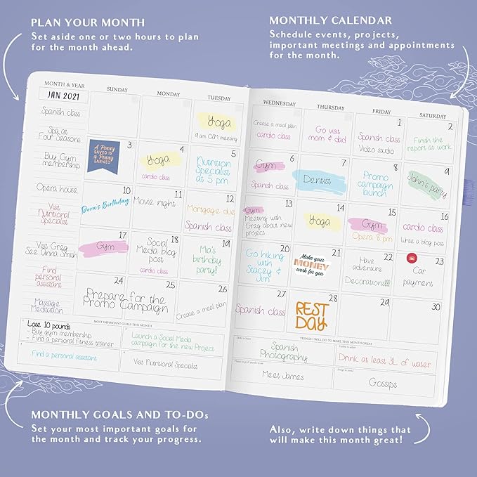 Legend Planner PRO Hourly Schedule - Weekly & Daily Organizer with Time Slots. Appointment Book Journal for Work & Personal, A4 (Periwinkle)