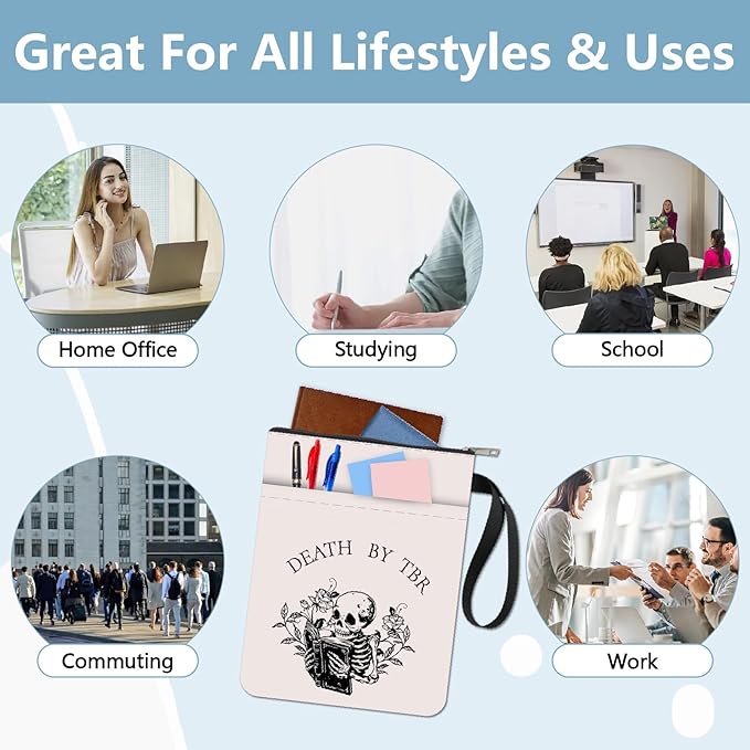 CRASPIRE Skeleton Book Sleeve Plant Book Protector Book Covers for Paperbacks Washable Fabric Cloth Book Cover with Zipper and Extra Sleeve Pocket for Book Lovers Classmate Gifts